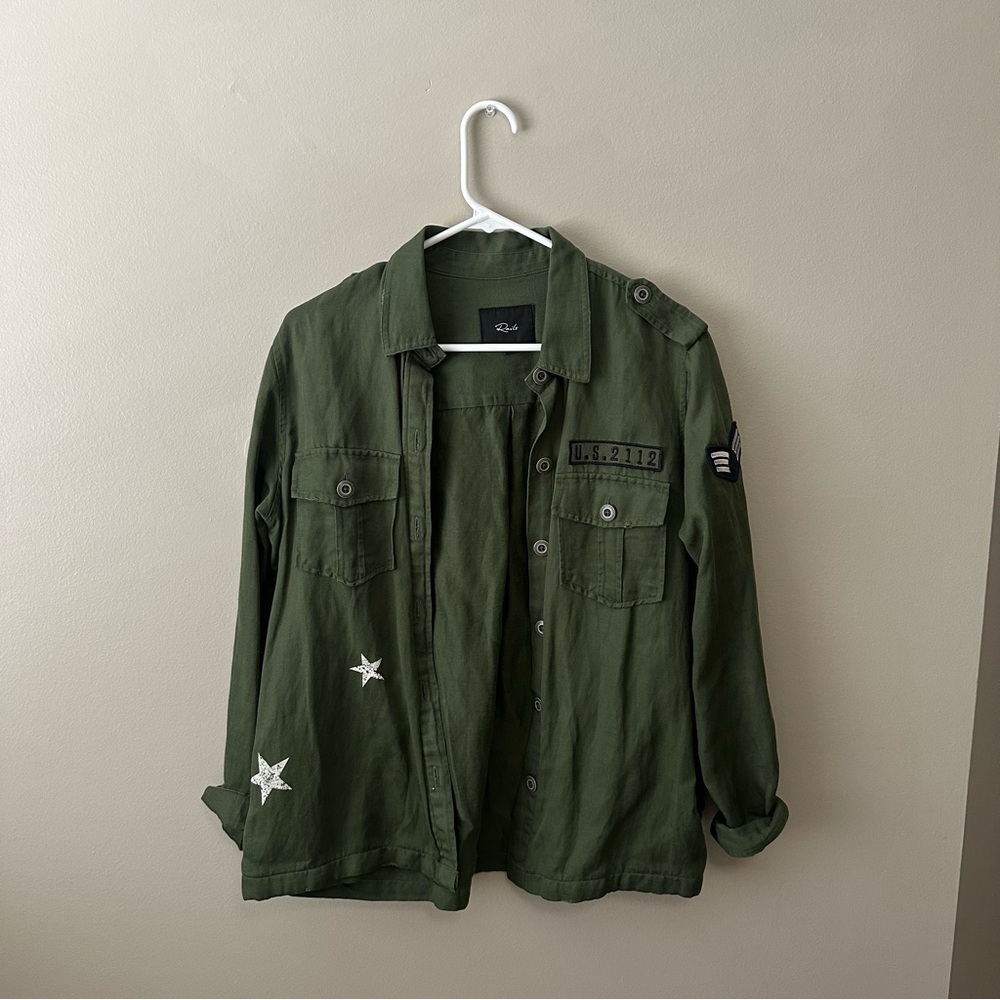 Rails Olive Green Jacket-Military w/ Patches
